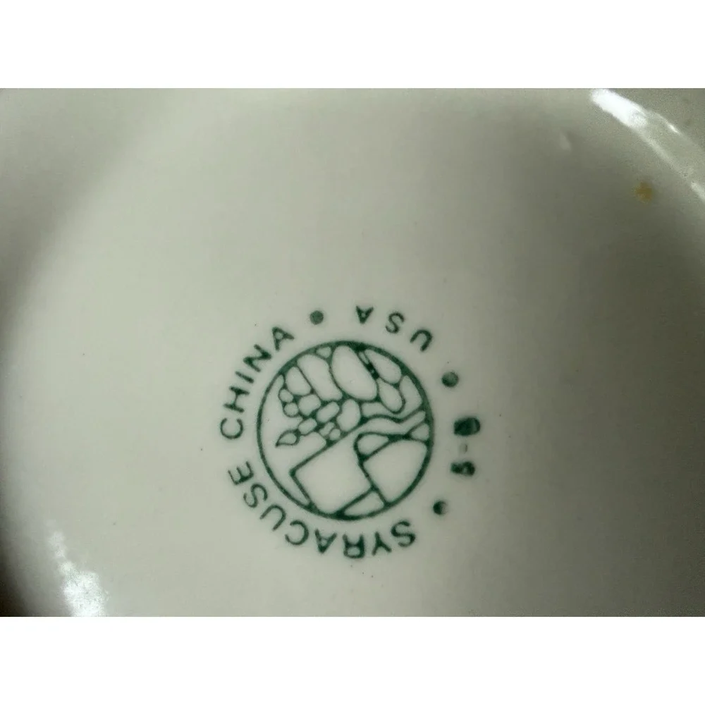 VTG Syracuse China Black Rim Scalloped Bowls Set of 2 Restaurant Ware EUC